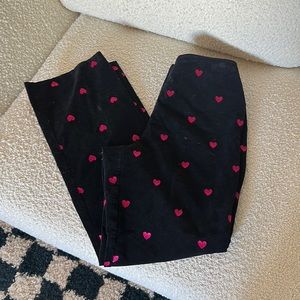 Vintage Lilly Pulitzer velvet embroidered heart pants